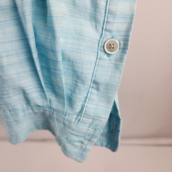 EX-OFFICIO Mens Large Blue Stripe Made to Adventure L/S Button Up - Picture 5 of 7